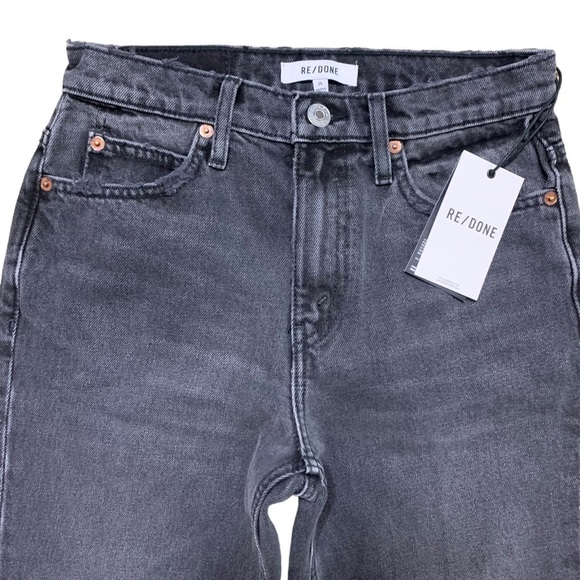 RE/DONE NWT Worn Black With Rip 70’s Straight Size 25 - Picture 9 of 16